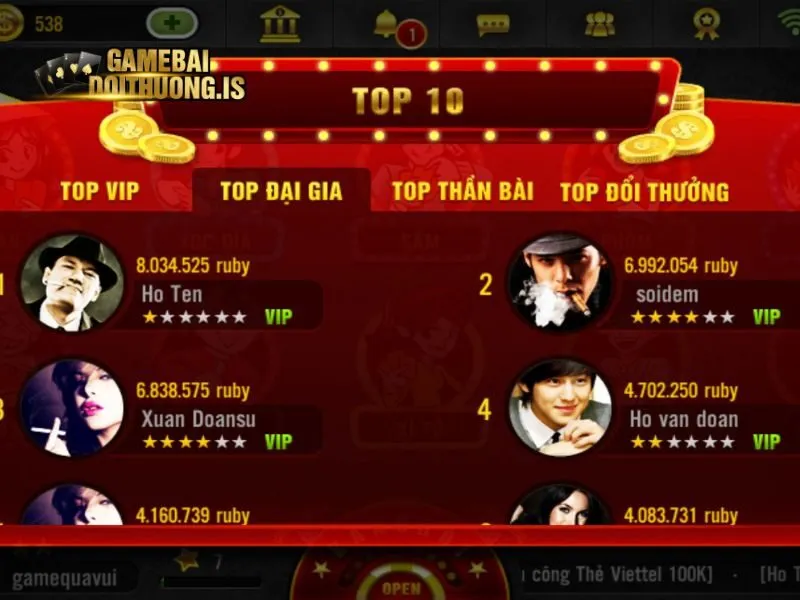 Chơi bài RUBY nhận thưởng lớn hôm nay