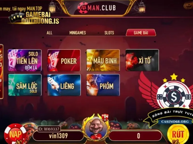 Chơi đánh bài ăn tiền lợi nhuận cao tại ManClub 