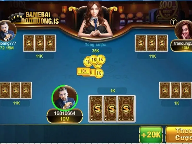 Game bài trác VIN sử dụng bộ bài Tây 52 lá