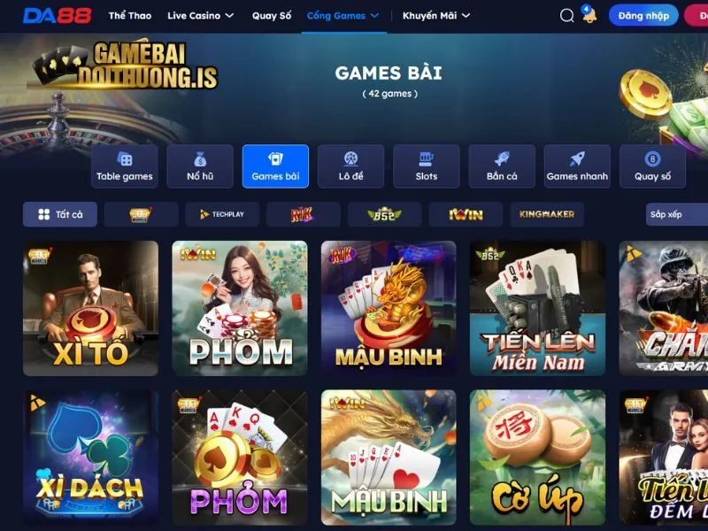 Kiếm tiền nhanh với game bài ăn tiền DA88