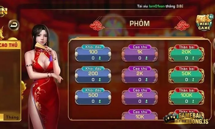 Đa dạng các bàn chơi Phỏm tại iwinclub