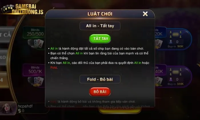 Luật chơi được đặt ra khi cá cược Poker Gemwin