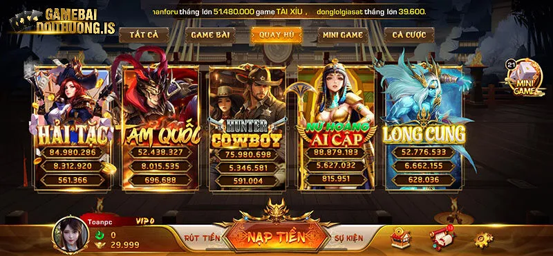 Đa dạng các game bài hấp dẫn tại Sonclub