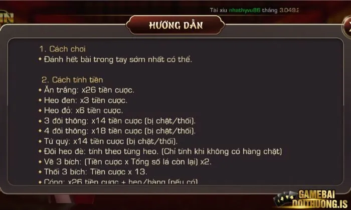 Luật chơi tiến lên miền Nam Iwinclub