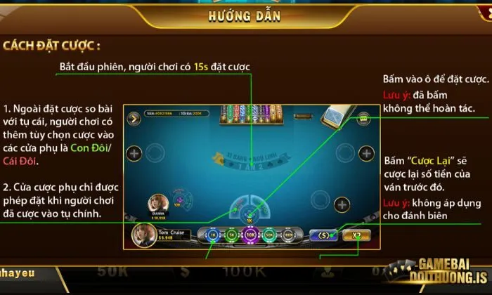 Lựa chọn bàn cược phù hợp ưng ý. 